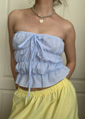 Lucky Puff Tube Top in Berry Blue