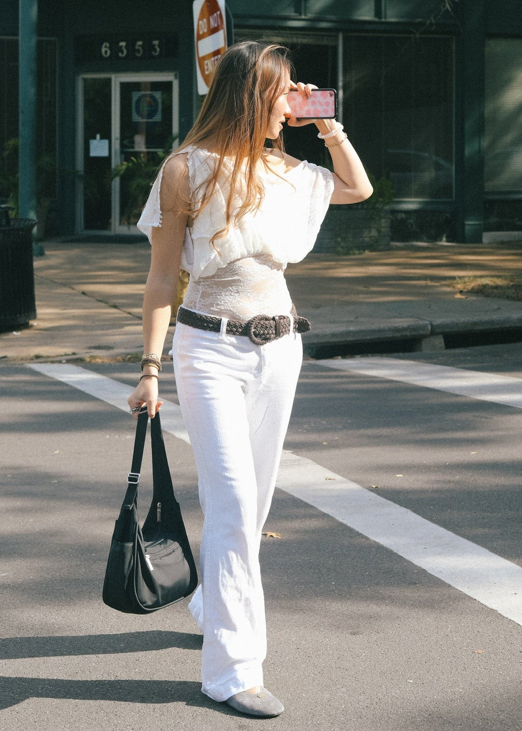 Cai Button Top - Ivory Lace