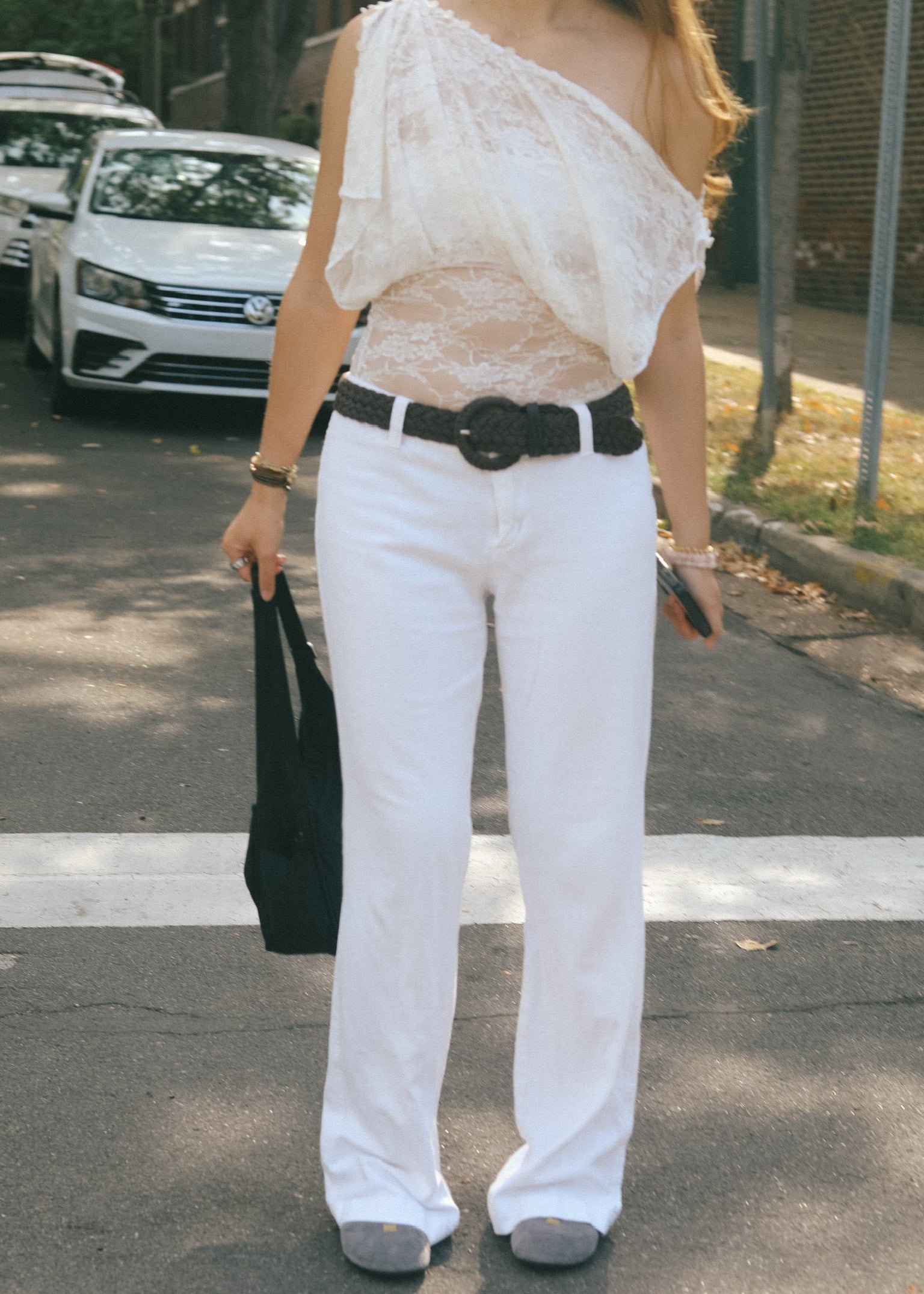 Cai Button Top - Ivory Lace