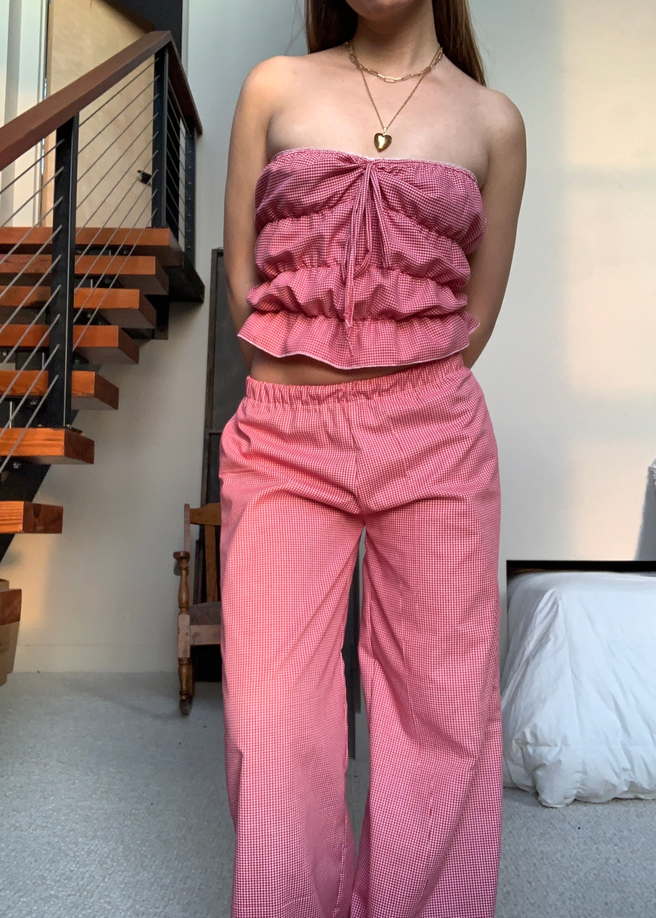 Cherry Gingham Pant