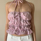 Lucky Puff Strap Top in Plum Dot