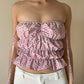 Lucky Puff Strap Top in Plum Dot