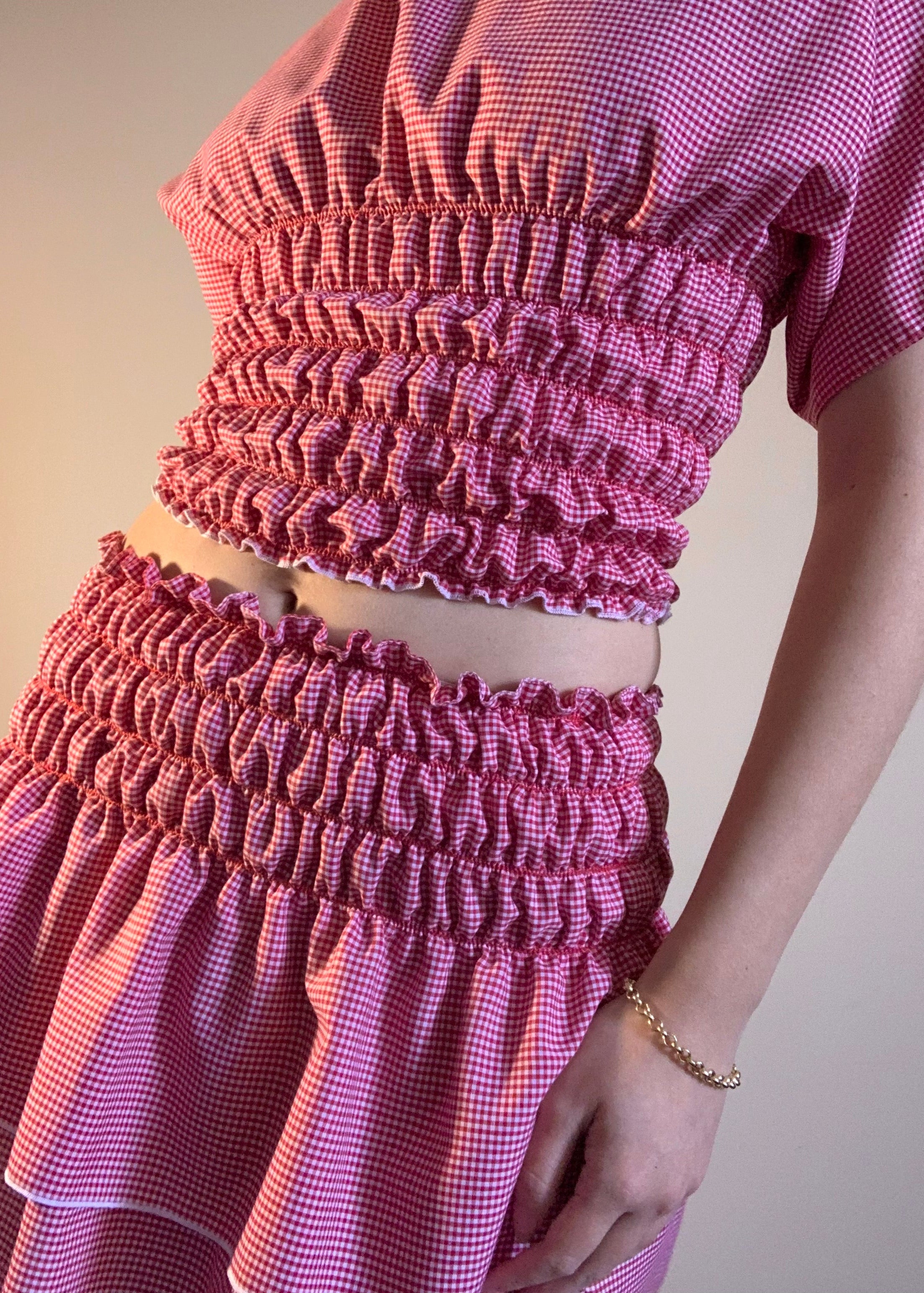 Chiara Set in Red Gingham