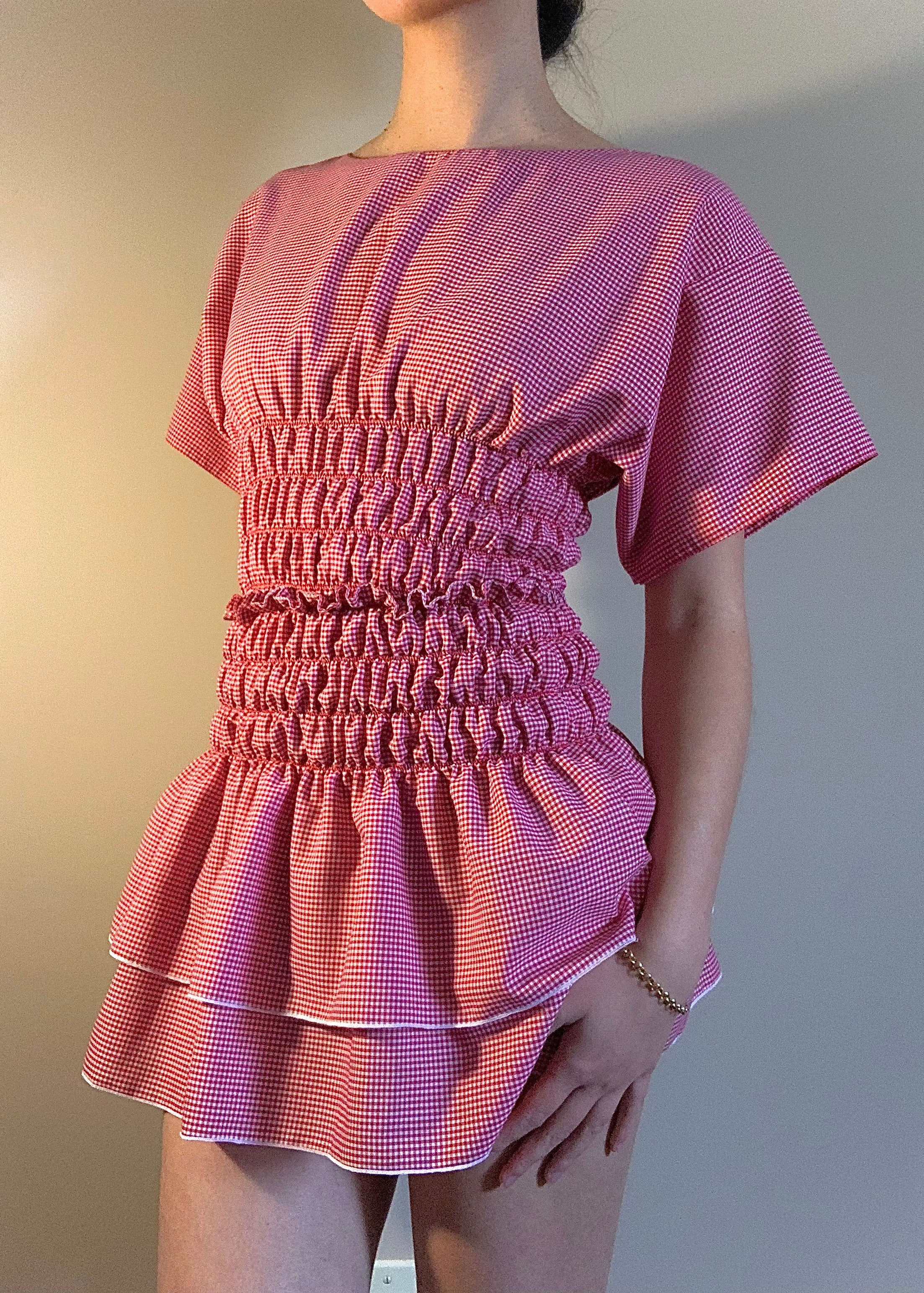 Chiara Set in Red Gingham