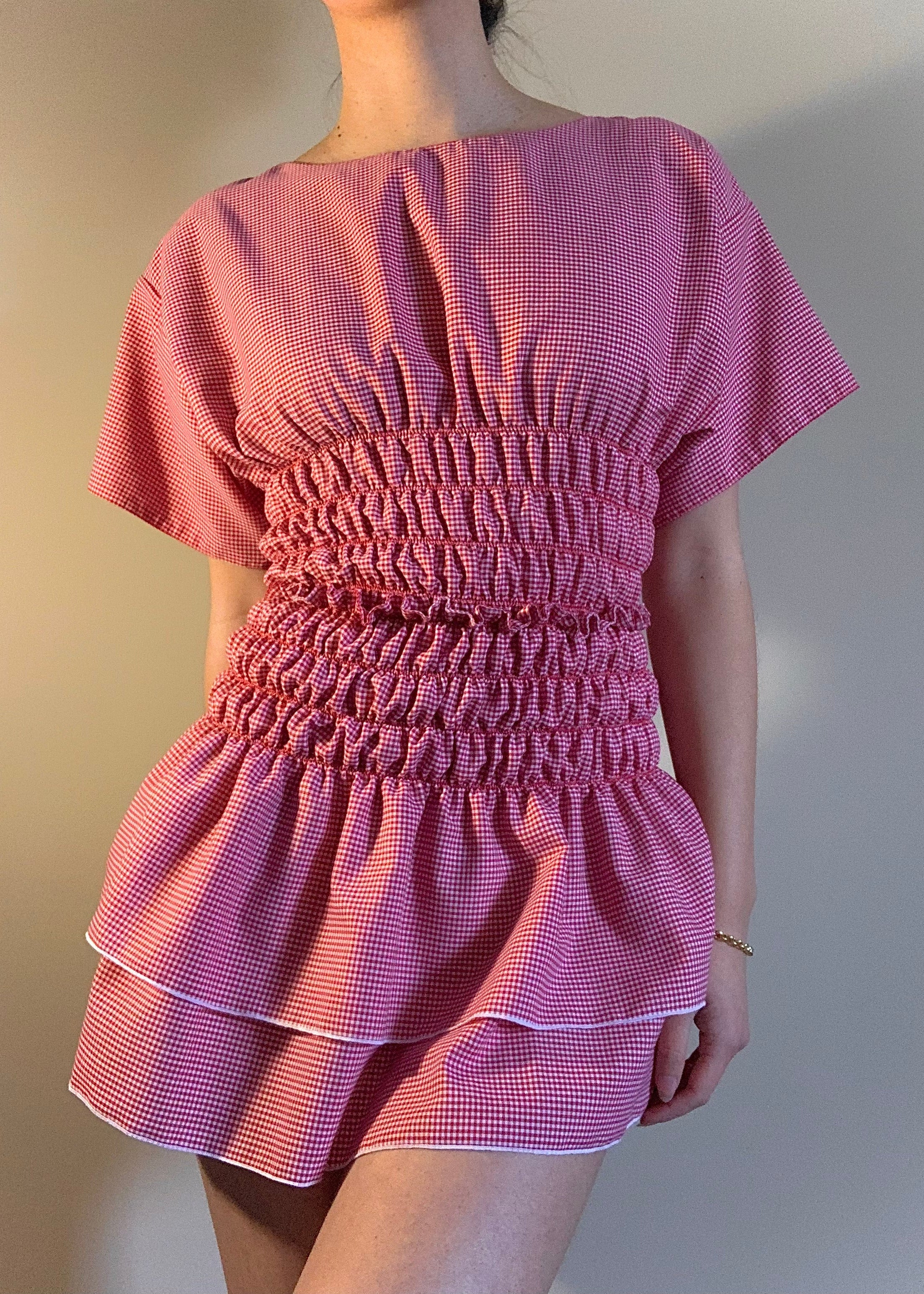 Chiara Set in Red Gingham