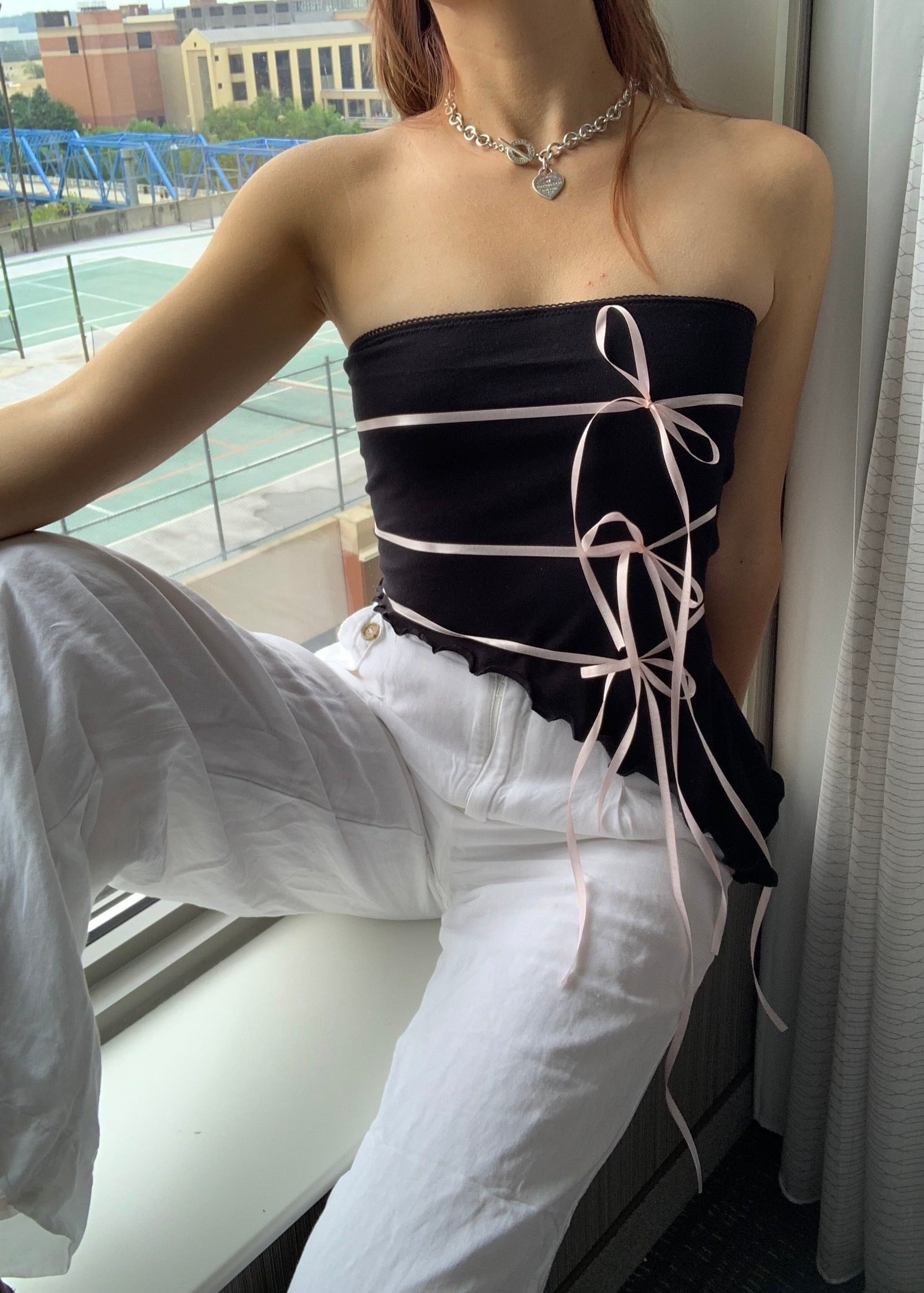 Isadora Adjustable Bow Tube Top