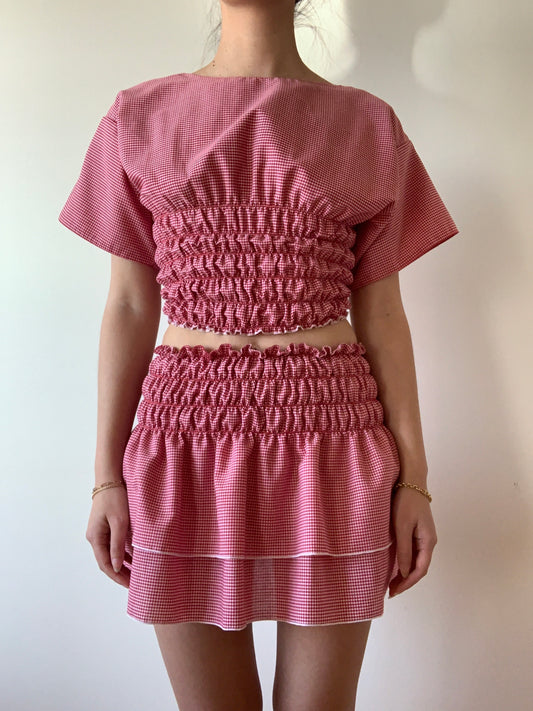 Chiara Set in Red Gingham
