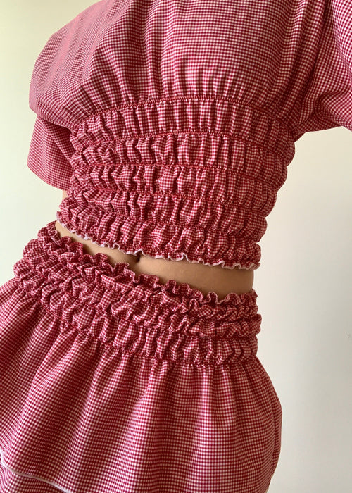 Chiara Red Gingham Skirt