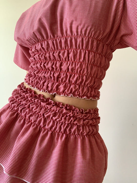 Chiara Red Gingham Skirt