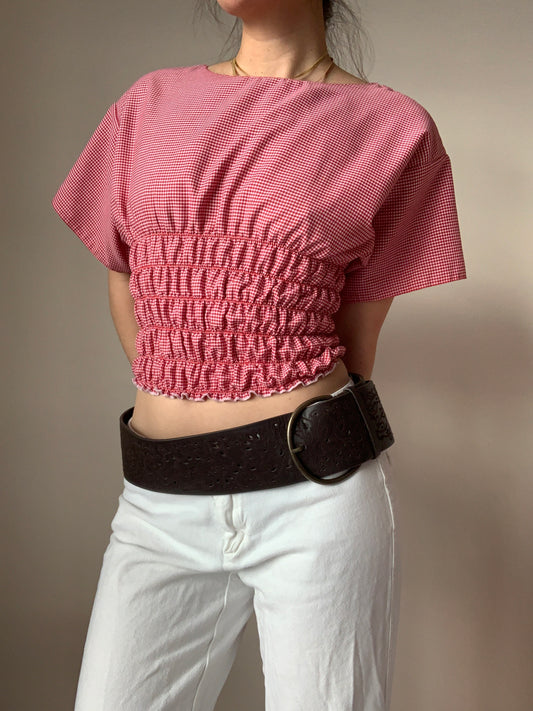 Chiara Red Gingham Top