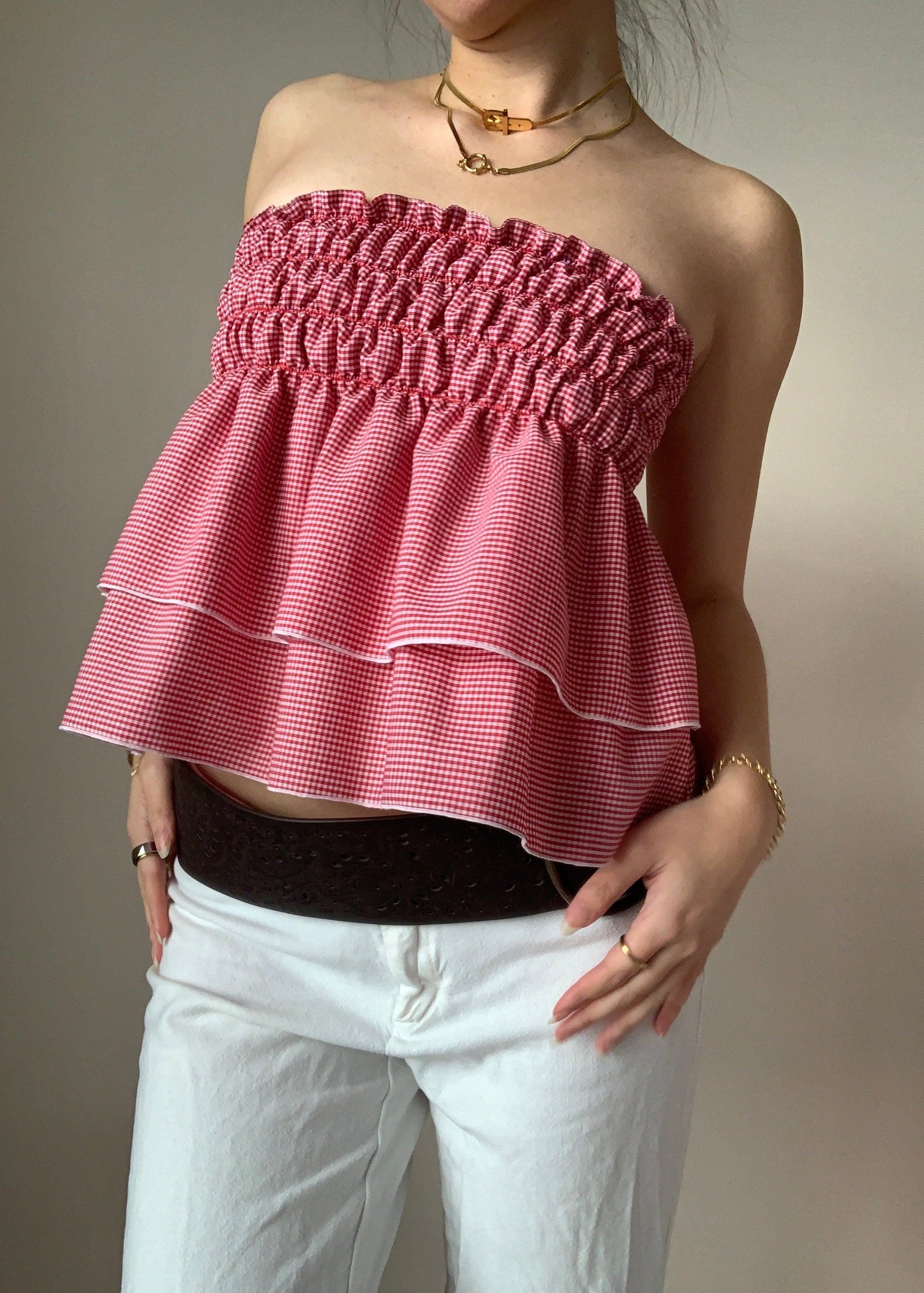 Chiara Red Gingham Skirt