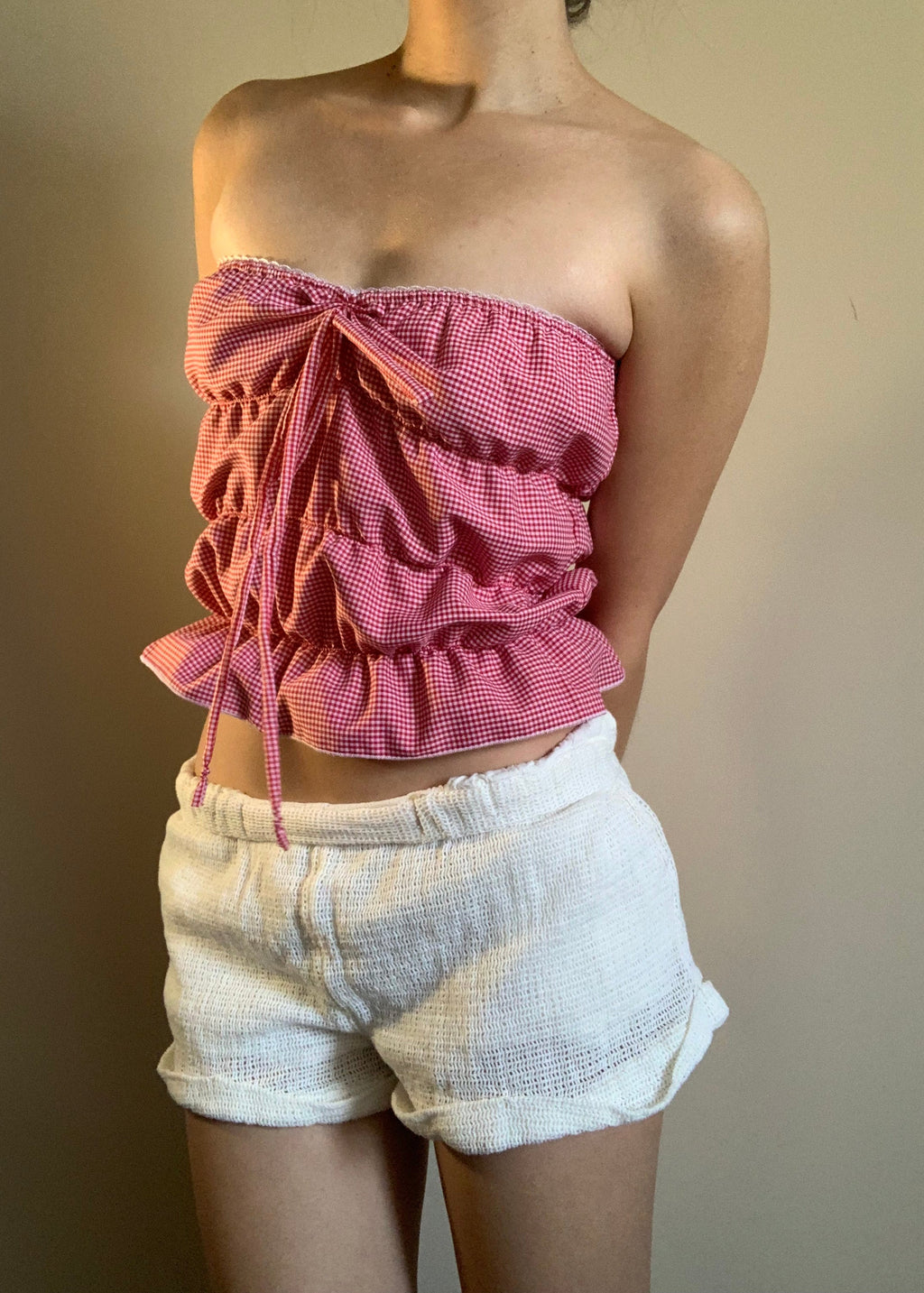 Lucky Puff Tube Top in Cherry