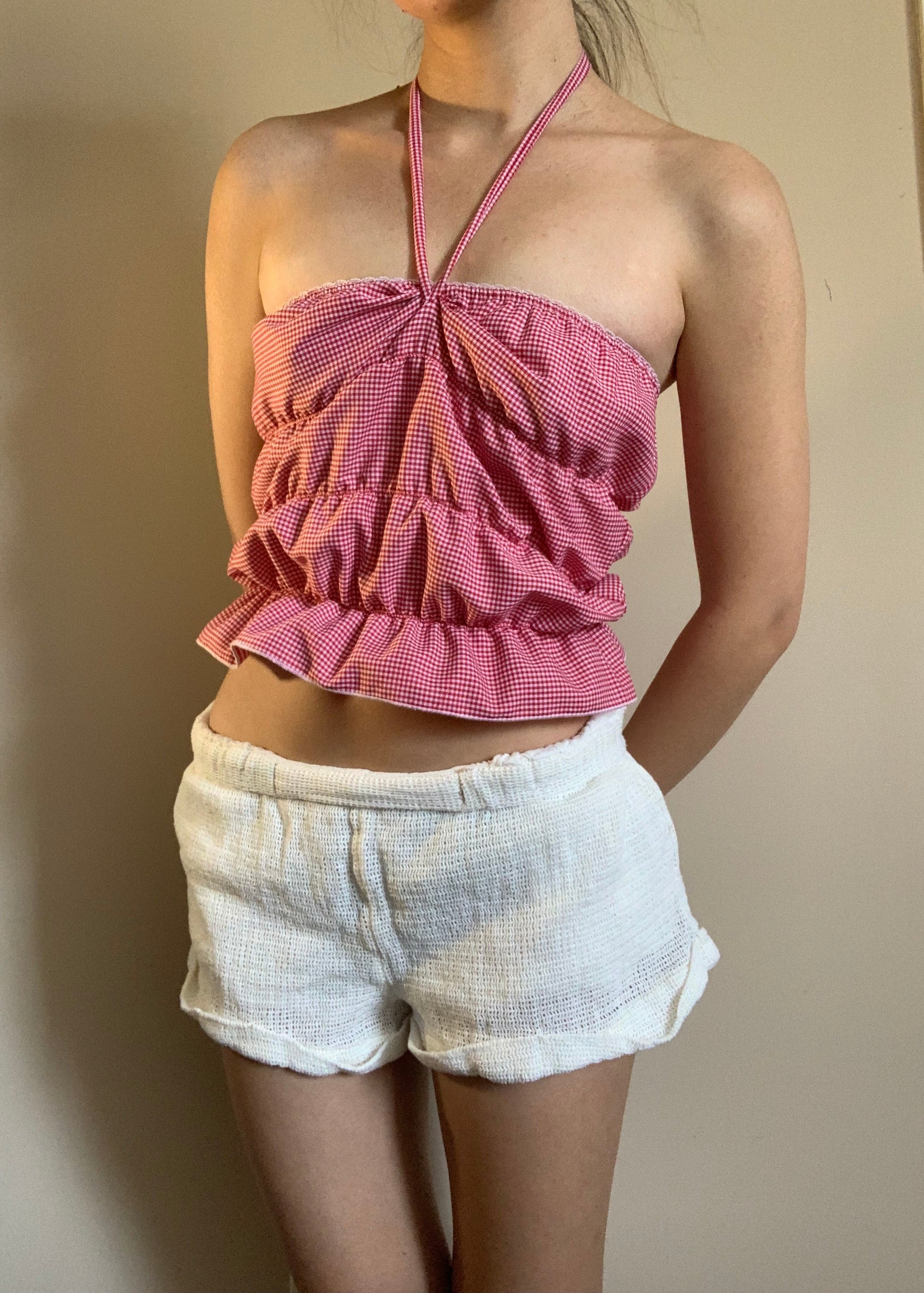 Lucky Puff Tube Top in Cherry