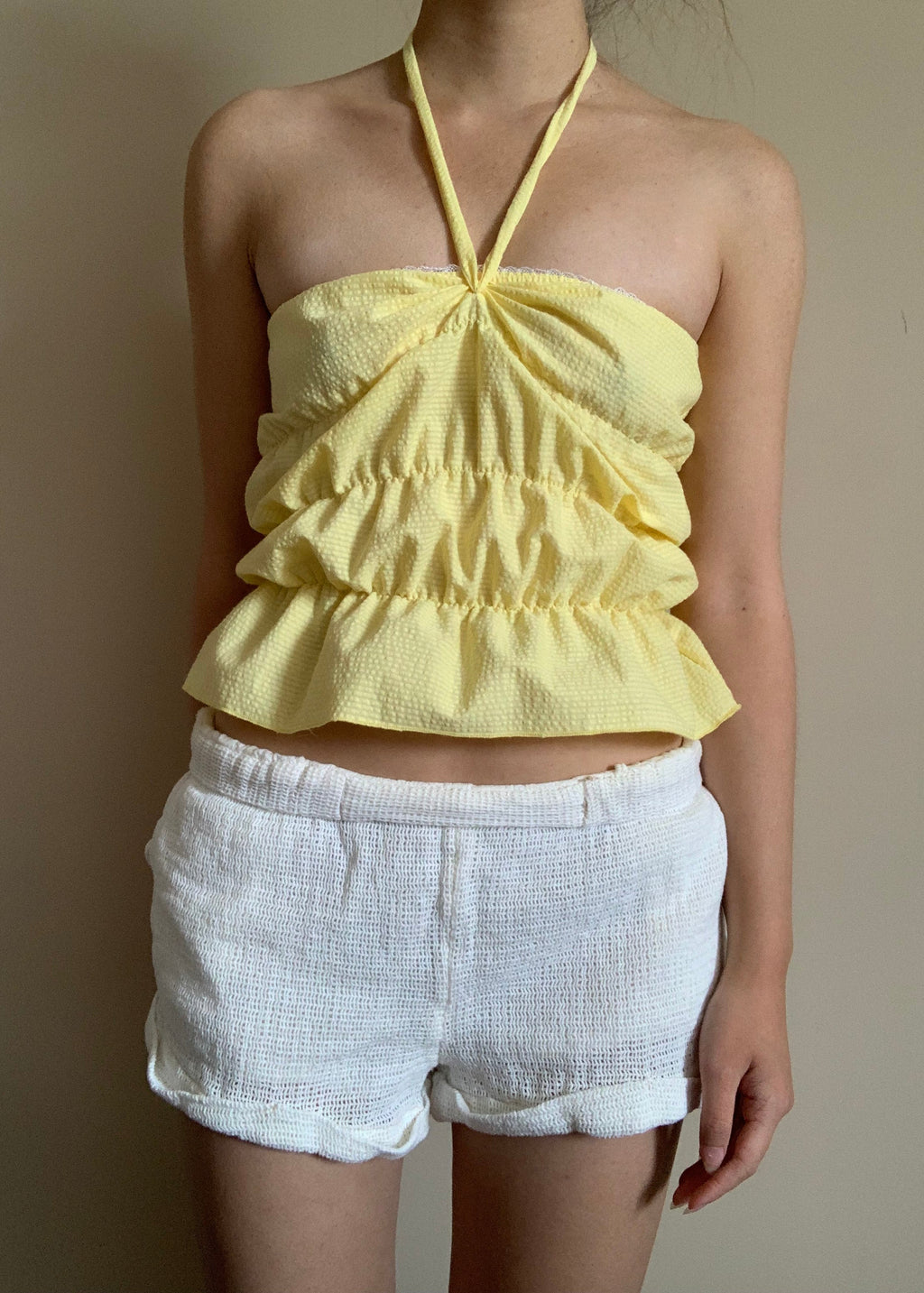 Lucky Puff Tube Top in Lemon