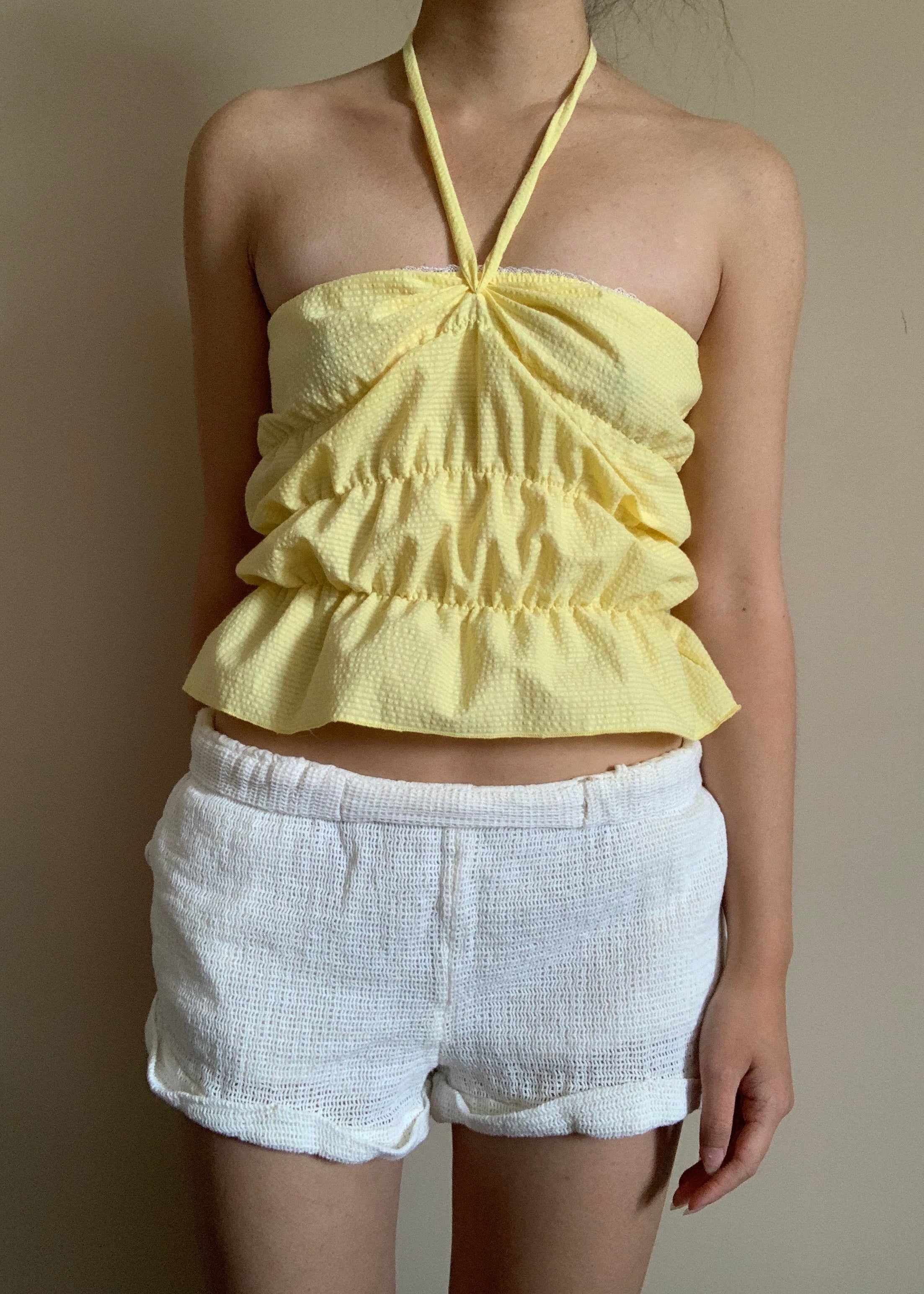 Lucky Puff Tube Top in Lemon