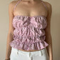 Lucky Puff Strap Top in Plum Dot